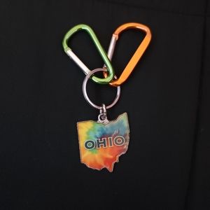 State OHIO Tiedye Keychain